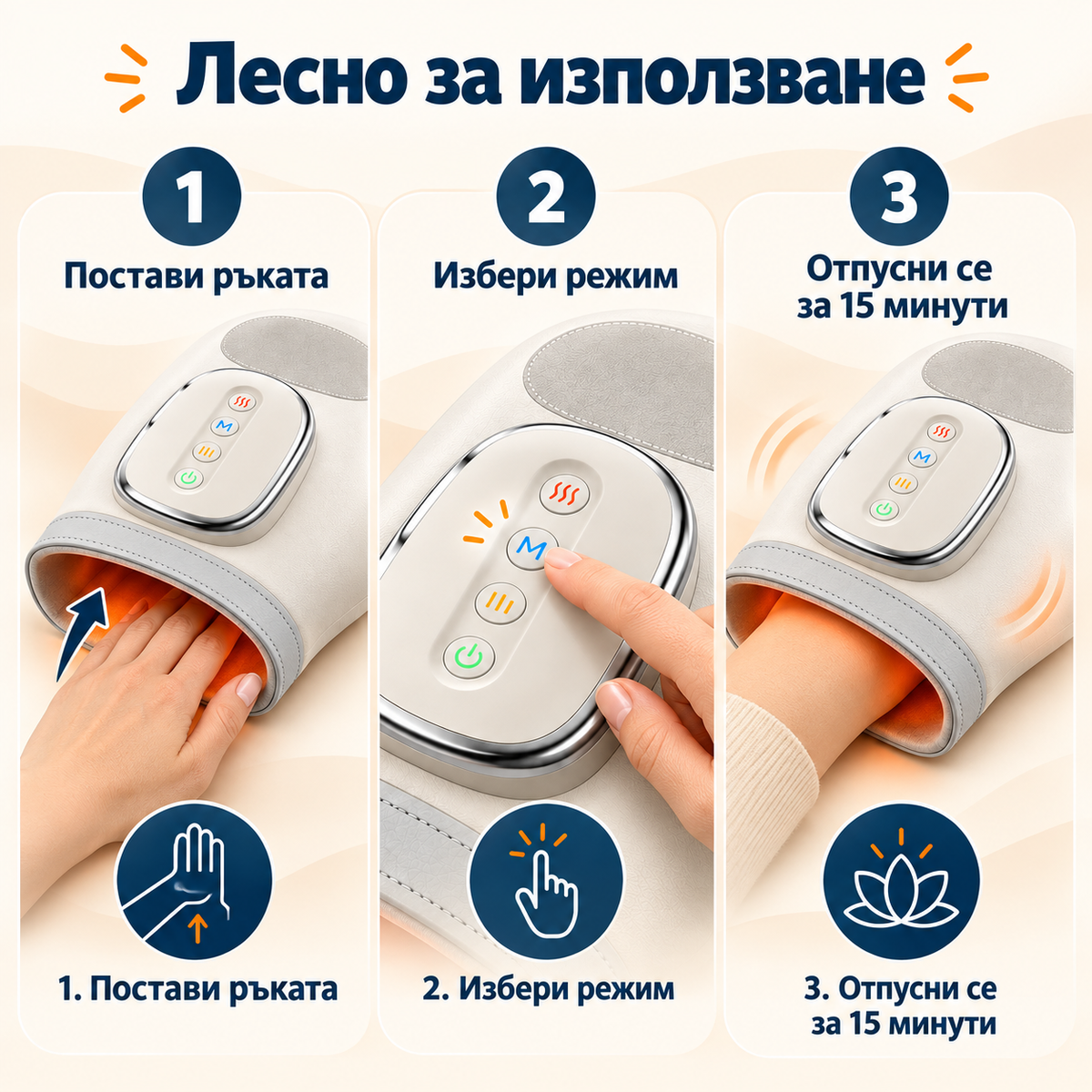 BODYFIX HandRelief™ – безжичен масажор за ръце с компресия и подгряване
